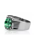 Ring Emerald 925 Silver Vintage Unique VRC007s